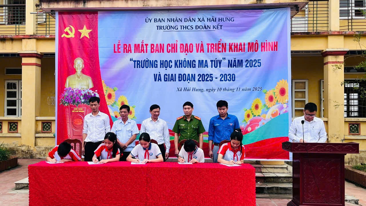 Xã Hải Hưng ra mắt mô hình “Trường học không ma túy”
